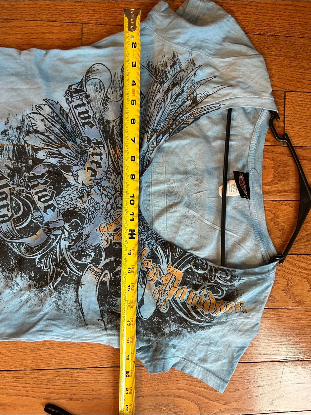 Harley‑Davidson Light Blue V‑Neck Eagle Graphic Tee - Picture 12 of 12